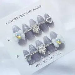 シアーパープル フレンチガーリー ラメ ワンホン y2k スナ系量産型韓国ネイル