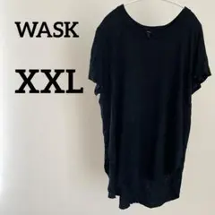 WASK 黒いチュニック 【XXL】 ブラック 半袖 ワスク ビンテージ