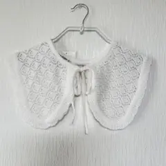 tina jojun ホワイト ニット つけ襟 レース編み