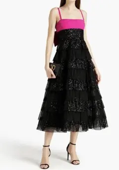 【新品】RED VALENTINO スパンコールチュール ティアードドレスのサムネイル