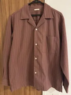 GU オープンカラー長袖シャツ ボルドー