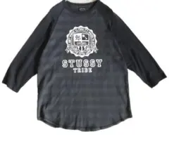 【激レア】old stussy ラグラン　シャツ　七分丈　M　バイカラー