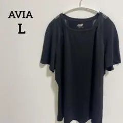 AVIA【L】レディース ランニングウェア 半袖メッシュ 吸汗速乾 トレーニング