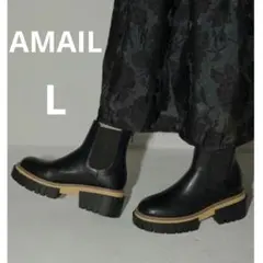 アマイル AMAIL サイドゴアショートブーツ 厚底 ブラック L 24.5のサムネイル