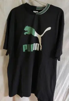 PUMA バイカラーロゴ Tシャツ ブラック