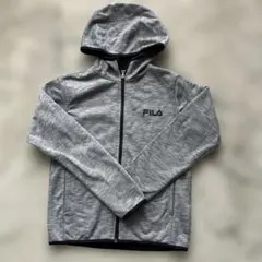 FILA フード付きフルシップパーカー グレー　防寒　裏起毛　160 美品