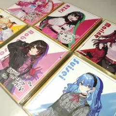 ホロライブ　イラスト色紙　星街すいせい　宝鐘マリン　AZKi　さくらみこ