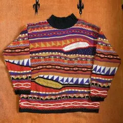 MISSONI ヴィンテージ 総柄 タートルネック ニット セーター 