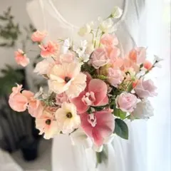 アプリコットピンククラッチブーケ☆ブートニア