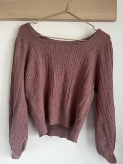 earth music&ecologyピンク ケーブルニット セーター M