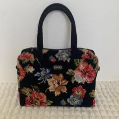 美品】FEILER フェイラー ブリーフケース デイジー柄 黒 ビジネス