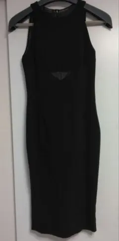 ZARA 　ザラ　 黒 アメスリノースリーブタイトワンピース　シースルー