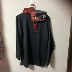 新品　ハイネック裏起毛 ダークグレー 長袖カットソー LL