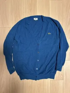 80s IZOD LACOSTE Vネック カーディガン ブルー USA製 古着