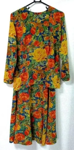 花柄ヴィンテージ 上下セット ツーピース