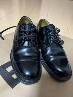 黒 レザー ドレスシューズ レースアップ