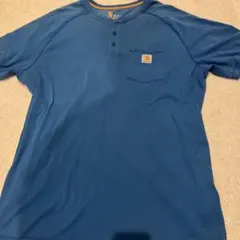 カーハートCarhartt 2XL ヘンリーネック　Tシャツ　青　ブルー