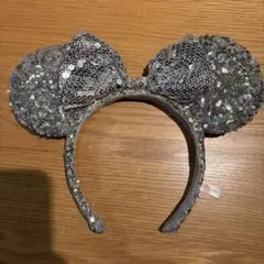 ディズニー スパンコール ミニー カチューシャ シルバー