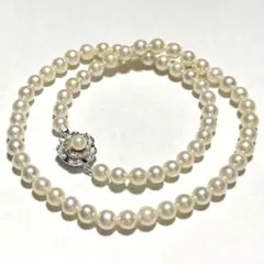 テリ良し✨ あこや真珠パール ネックレス SILVER 6-6.5mm［R45