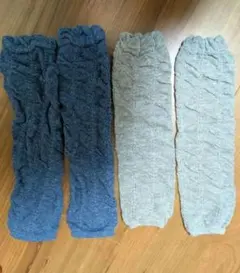 オーガニックコットン100%ベビーレッグウォーマー 2色グレー ダークブルー