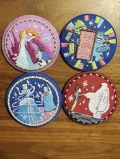 ディズニー刺繍缶バッジ　4個セット