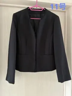 ノーカラージャケット黒