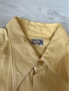 40s BRENTコットンシャツvintage実物archiveデカ襟y2k