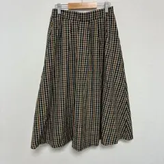 7days Sunday チェック　スカート　フレア　Aライン 膝丈