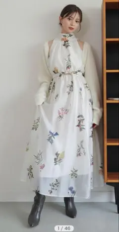 SNIDEL Sustainableフラワーモチーフワンピース×ボレロセット