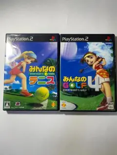 ◆２本セット◆PS2◆みんなのテニス＆GOLF4◆名作◆テニス＆ゴルフ◆B19