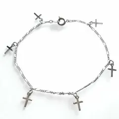 ブレスレット　【A50】 十字架　クロス　銀色　シルバーカラー