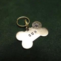 ほね型　真鍮製　犬　猫　ペット　ネームプレート　ネームタグ　迷子札