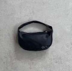 ワンハンドルムーンバッグ  ハンドバッグ 肩がけ クラッチ 3way ブラック