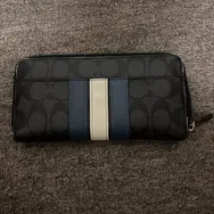 コーチ 長財布 ブラック/ネイビー/ホワイト