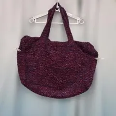 【sale】赤紫色 ニット風トートバッグ