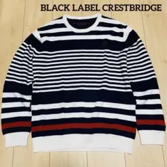 ブラックレーベルクレストブリッジ　ニット　薄手　ボーダー　クルーネック　Lのサムネイル