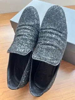 JIMMY CHOO グリッター スリッポン ラメ ローファーのサムネイル