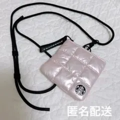 スターバックス　キルティングミニポーチ ネックストラップ ピンク