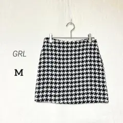 【GRL】美品✨ 千鳥柄台形ミニスカート [kz08] 総柄 美脚シルエット M