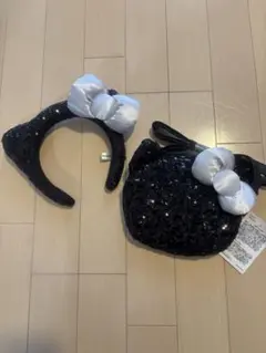 USJ ハローキティ スパンコールカチューシャ＆スパンコールショルダーバッグ