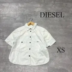 DIESEL 半袖 ストライプ柄 デニムシャツ XS レディース トップス