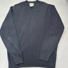 00s L.LBean エルエルビーン Vネック コットンニット　ネイビー