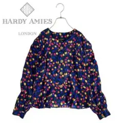 06T681☆ HARDY AMIES 絹100% 花柄 長袖 シャツブラウスのサムネイル