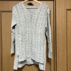 Bou Jeloud グレー Vネック 長袖ニット FREEサイズ