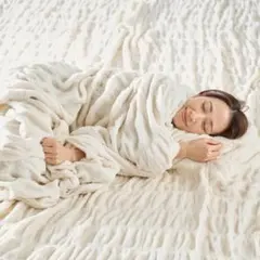 hug warm 掛け毛布 シングル アイボリー ディーブレス ハグウォーム