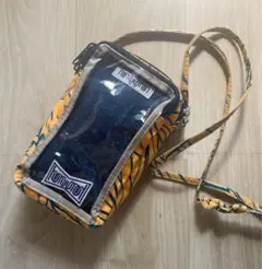 ハワイアン柄 サコッシュ オレンジxブルー