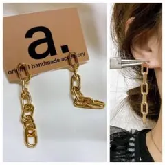 2380-1ゴールド☺︎6連チェーンのピアス☺︎のサムネイル