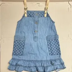 デニム ジャンバースカート フリル付き 110cm