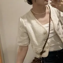 韓国 羽織り ジャケット ツイードジャケット