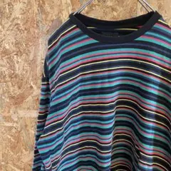 AE9971 BEAMS 長袖Tシャツ ネイビー ボーダー メンズ S ポスのサムネイル